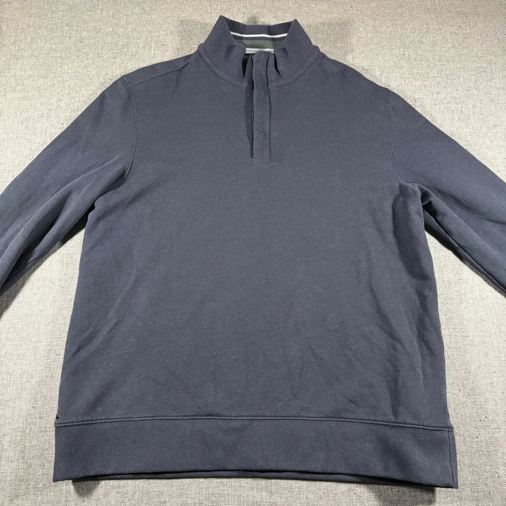 UNTUCKit Corral Quarter Zip Sweatshirt‎ Mens Large Navy Blue Regular Fit 40297